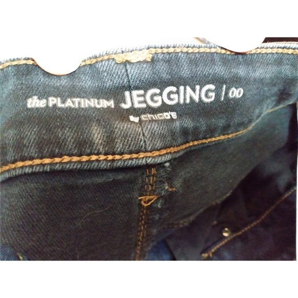 CHICO'S Platinum Dark Wash Skinny Jegging Size 00 (30 Waist) - Picture 3 of 3